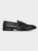 Blanco Black Antique Argentinian Leather Double Monk Strap