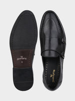 The Gala Monk Strap (Argentinian Croc-Embossed Noir)