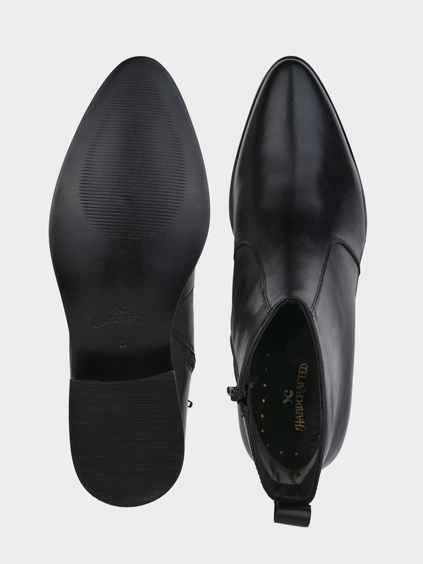 Jet Black Cuban Heel Zipper Boot