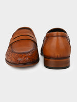 Hand-Woven Argentine Leather Penny Loafer