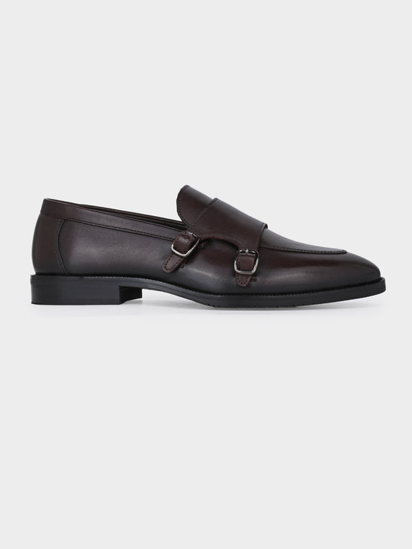 Blanco Brown Antique Argentinian Leather Double Monk Strap
