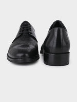 Midnight Black Italian Leather Embossed Brogue