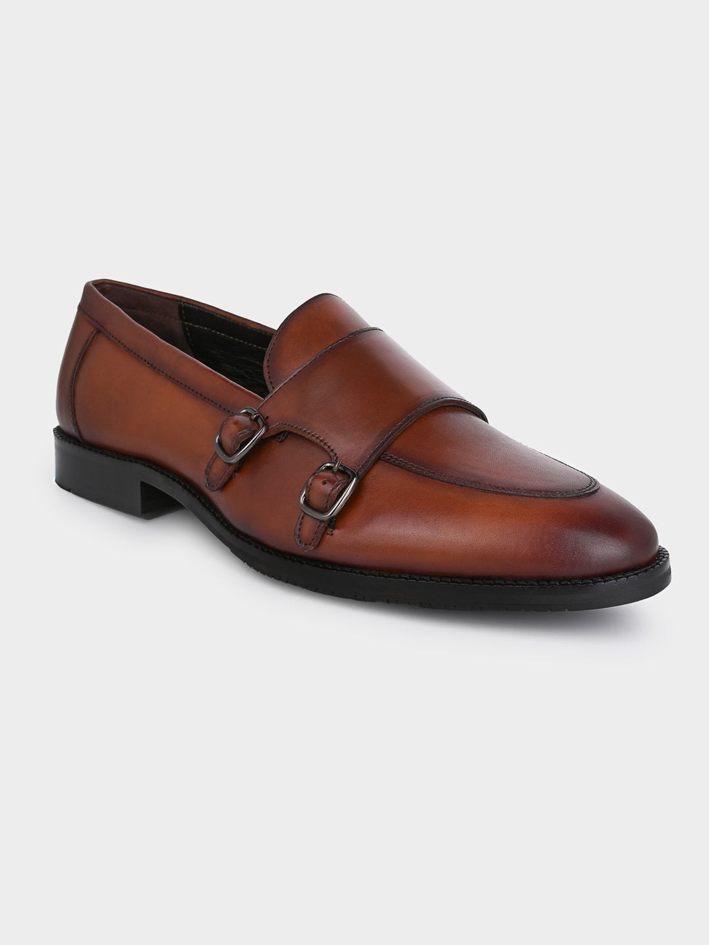 Tan Antique Argentinian Leather Double Monk Strap