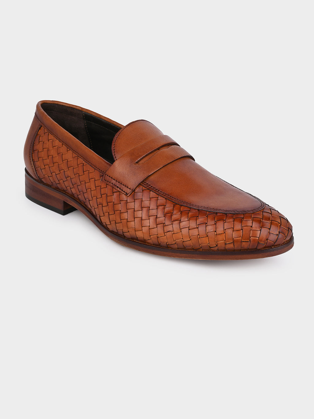 Hand-Woven Argentine Leather Penny Loafer