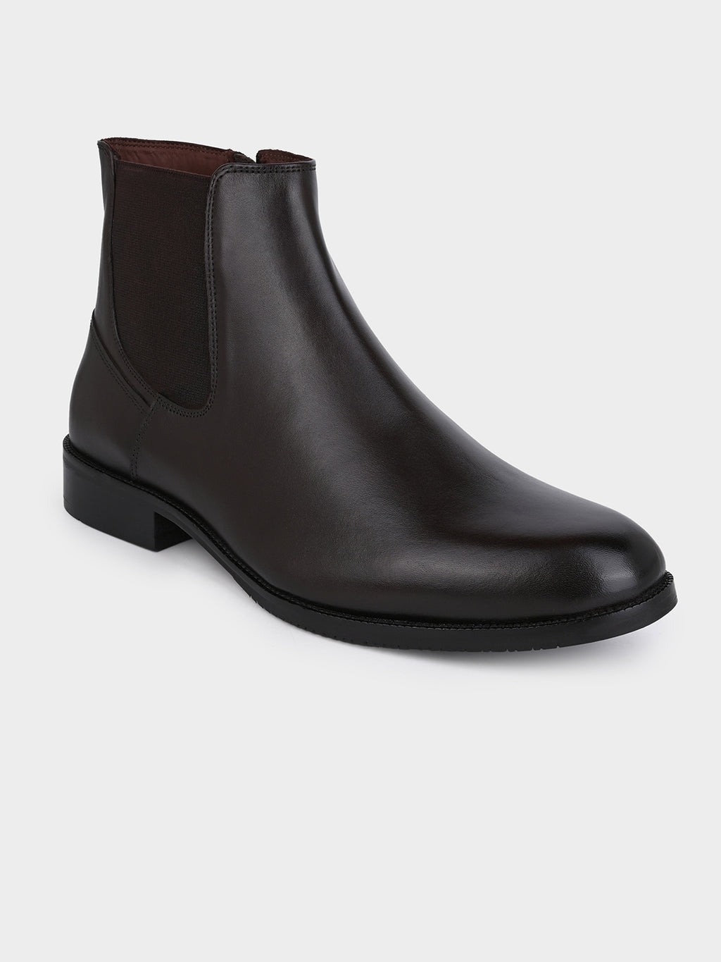 Full-Grain Crust Leather Chelsea Zipper Boot | Heritage Brown