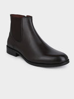 Full-Grain Crust Leather Chelsea Zipper Boot | Heritage Brown