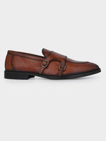 The Gala Monk Strap (Argentinian Croc-Embossed Dark Tan)