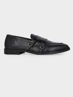 The Gala Monk Strap (Argentinian Croc-Embossed Noir)