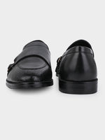 The Gala Monk Strap (Argentinian Croc-Embossed Noir)