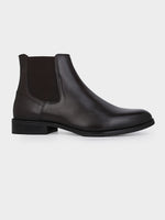 Full-Grain Crust Leather Chelsea Zipper Boot | Heritage Brown