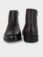 Full-Grain Crust Leather Chelsea Zipper Boot | Heritage Brown