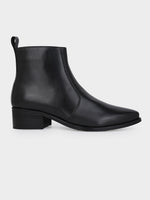 Jet Black Cuban Heel Zipper Boot
