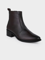 Coco Brown Cuban Heel Zipper Boot