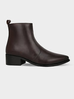 Coco Brown Cuban Heel Zipper Boot