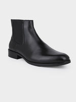 Full-Grain Crust Leather Chelsea Zipper Boot