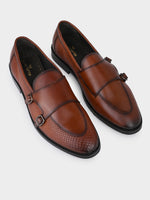 The Gala Monk Strap (Argentinian Croc-Embossed Dark Tan)