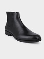 Full-Grain Crust Leather Chelsea Zipper Boot