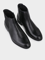 Full-Grain Crust Leather Chelsea Zipper Boot