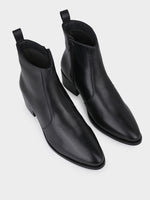 Jet Black Cuban Heel Zipper Boot