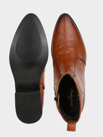 Hand-Printed Cuban Heel Zipper Boot