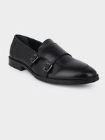 Blanco Black Antique Argentinian Leather Double Monk Strap