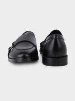 Blanco Black Antique Argentinian Leather Double Monk Strap