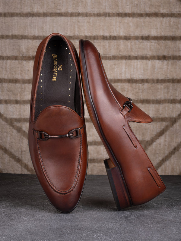 Blanco Dark Tan Trendy Penny Moccasins