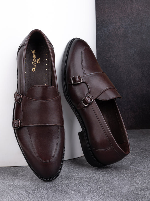Blanco Brown Antique Argentinian Leather Double Monk Strap